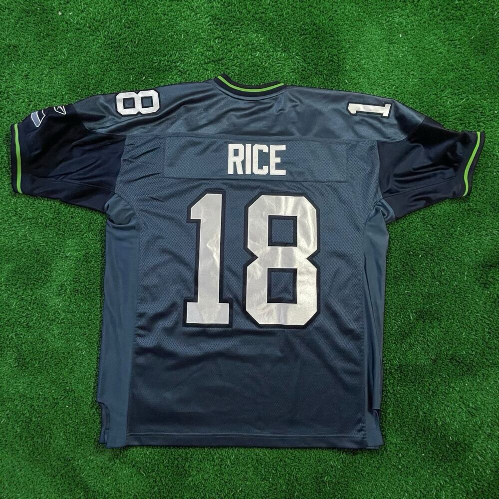 Sidney Rice Seattle Seahawks Reebok Authentic Stitched NFL Jersey Size 50 Blue